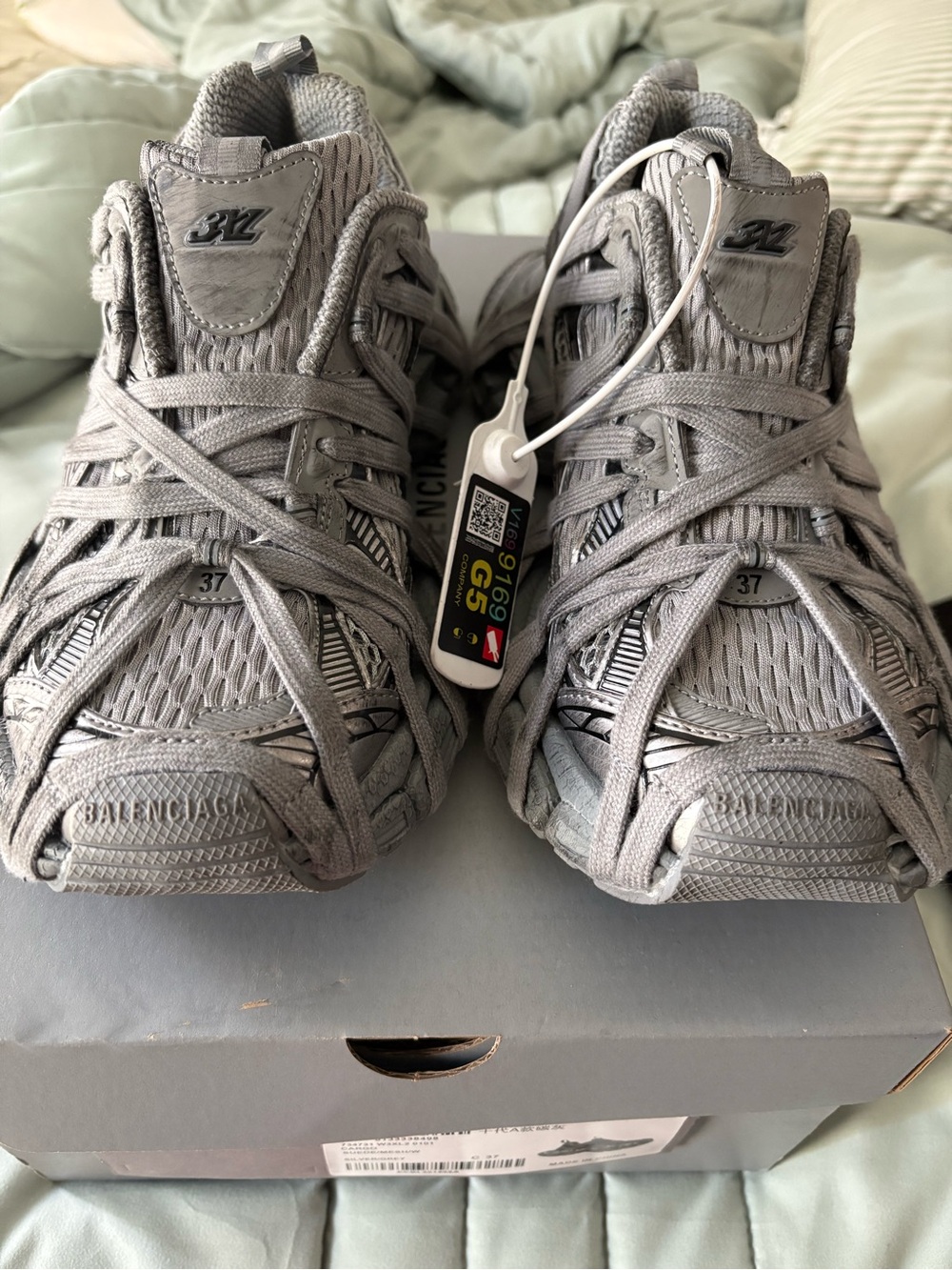 Balenciaga Kids Gray Runner-Style Sneakers